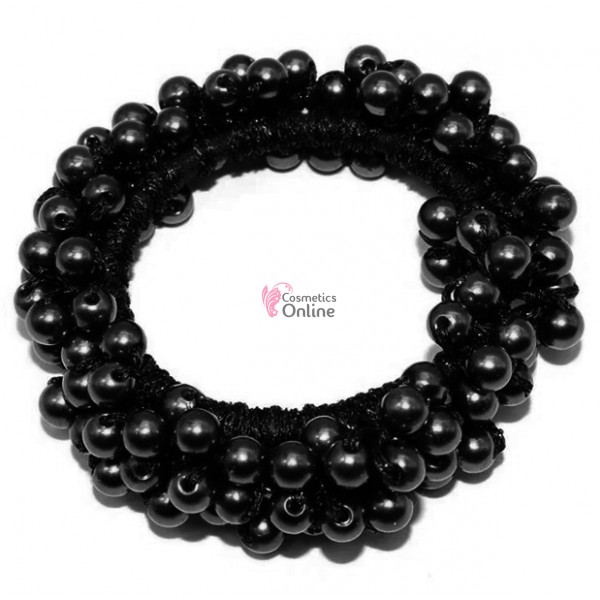 Elastic de par elegant cu perle PMA26RR - Negru